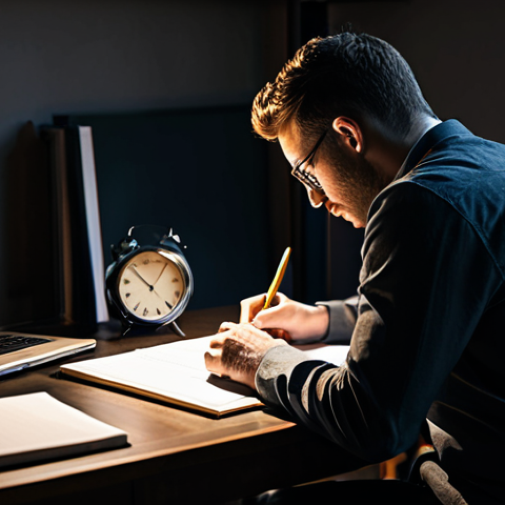 Prompt 1: Focused Study in a Dimly Lit Home**
