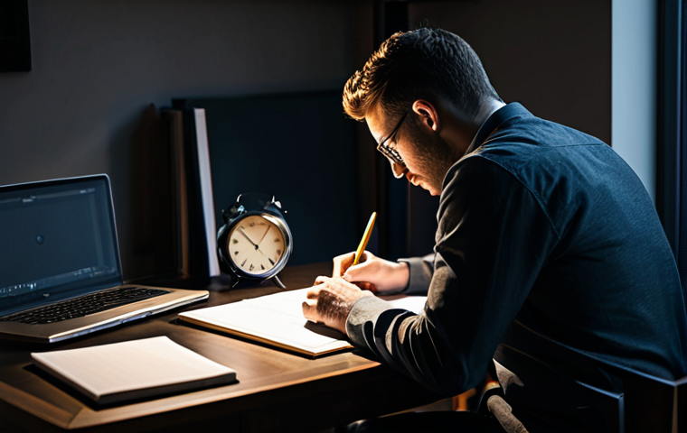 Prompt 1: Focused Study in a Dimly Lit Home**