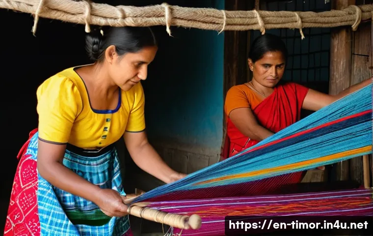 동티모르 부족 문화 - **"A vibrant indoor scene depicting three East Timorese women of different generations, a grandmothe...