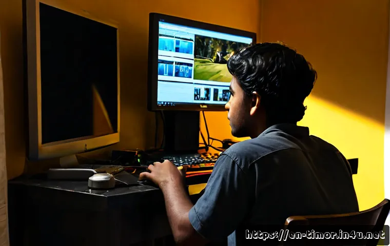 Home 17 동티모르 독립 영화 - Photorealistic cinematic still of a young Timorese filmmaker editing an independence-themed document...